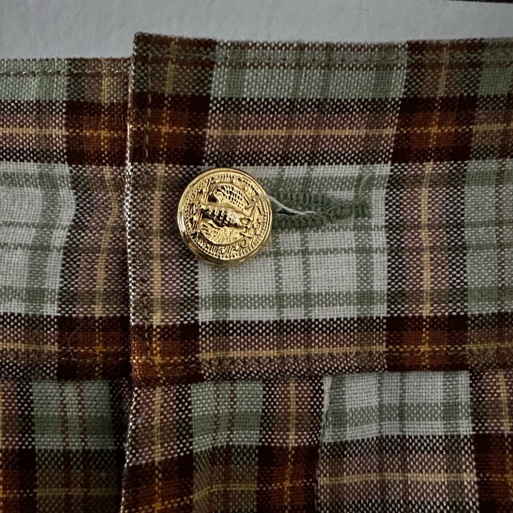 High-Waist Plaid Trousers in Beige and Brown - Picture 3 of 4